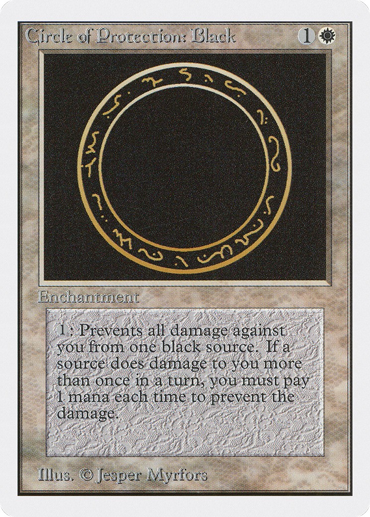 1993 Magic: The Gathering Unlimited Circle of Protection: Black #10 trading card