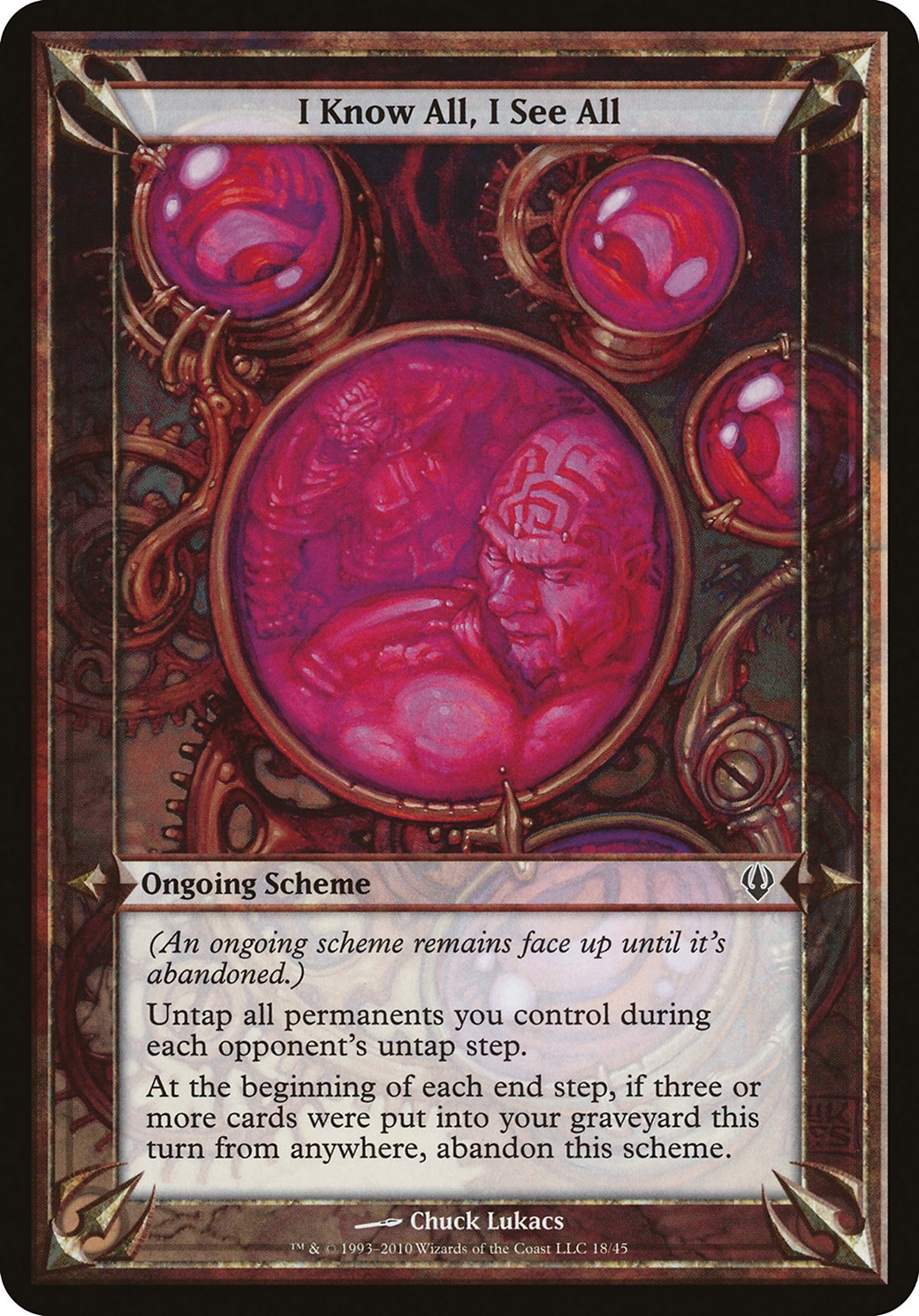 2010 Magic: The Gathering Archenemy Schemes I Know All, I See All #18★ trading card