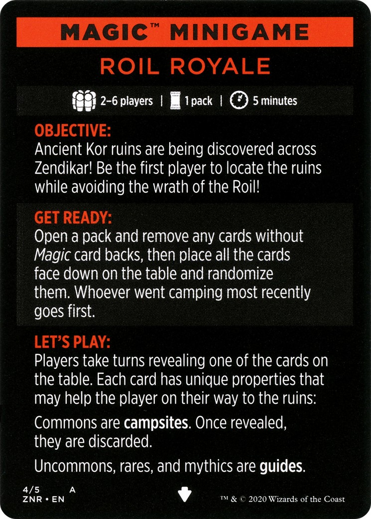 2020 Magic: The Gathering Zendikar Rising Minigames Roil Royale // Roil Royale (cont'd) #4 trading card