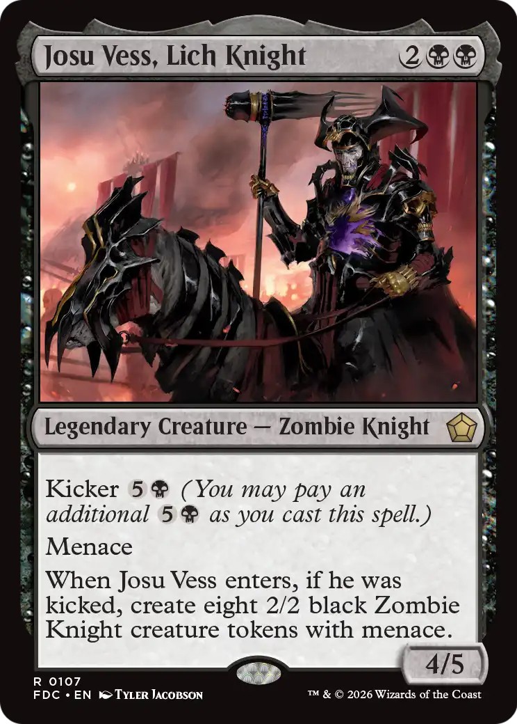 2026 Magic: The Gathering Foundations Josu Vess, Lich Knight #107 trading card
