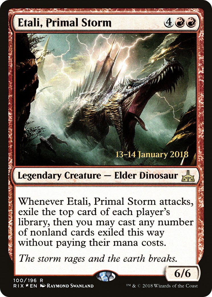 2018 Magic: The Gathering Rivals of Ixalan Promos Etali, Primal Storm #100s trading card