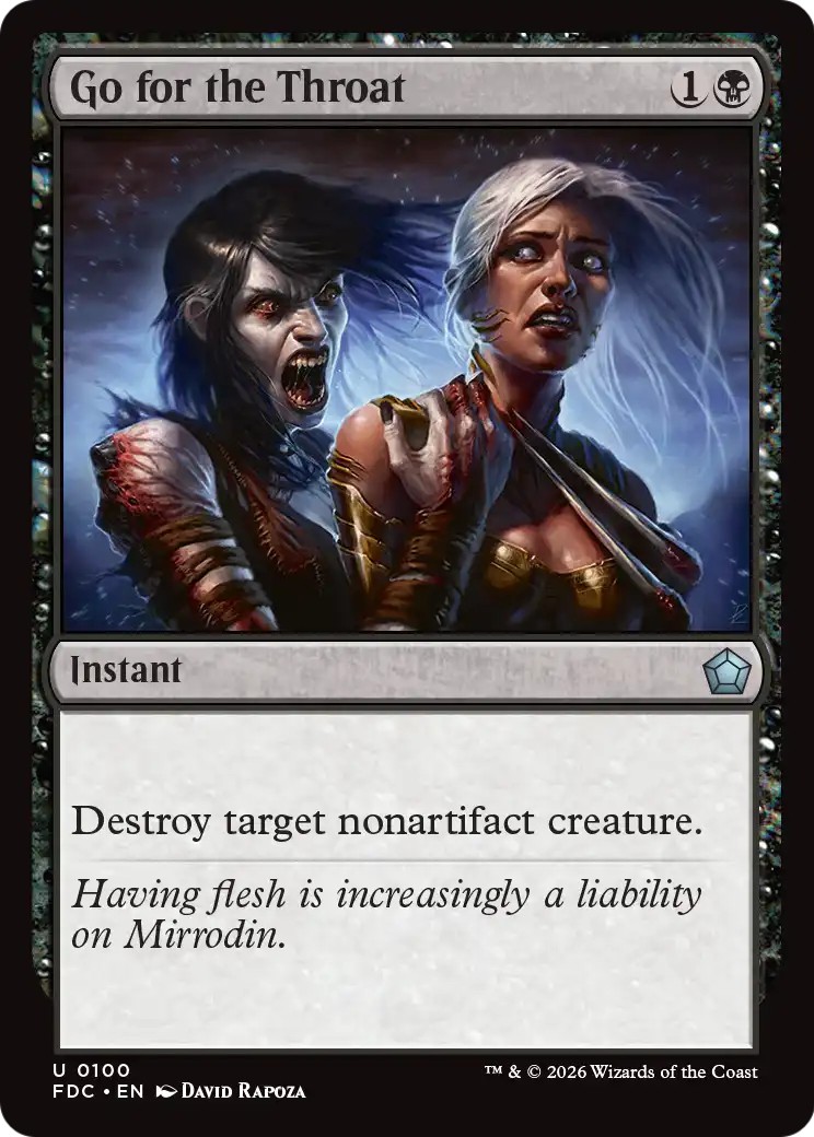 2026 Magic: The Gathering Foundations Go for the Throat #100 trading card