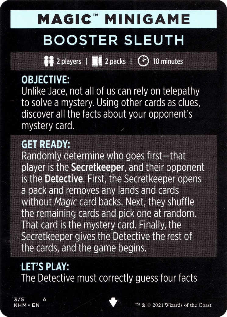 2021 Magic: The Gathering Kaldheim Minigames Booster Sleuth // Booster Sleuth (cont'd) #3 trading card