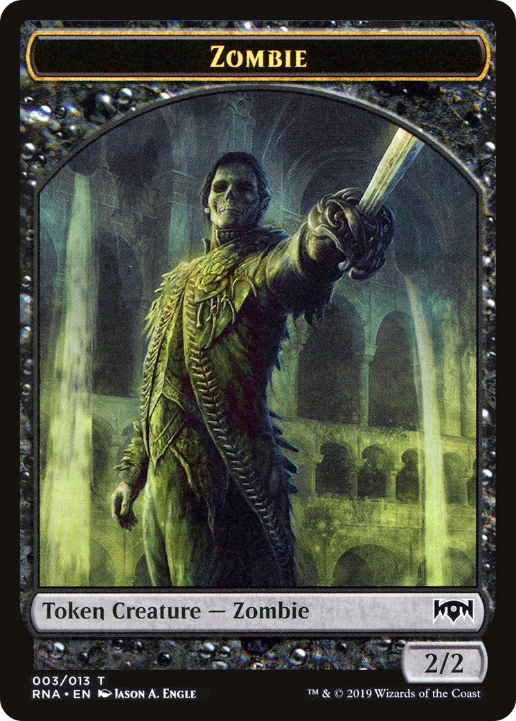 2019 Magic: The Gathering Ravnica Allegiance Tokens Zombie #3 trading card