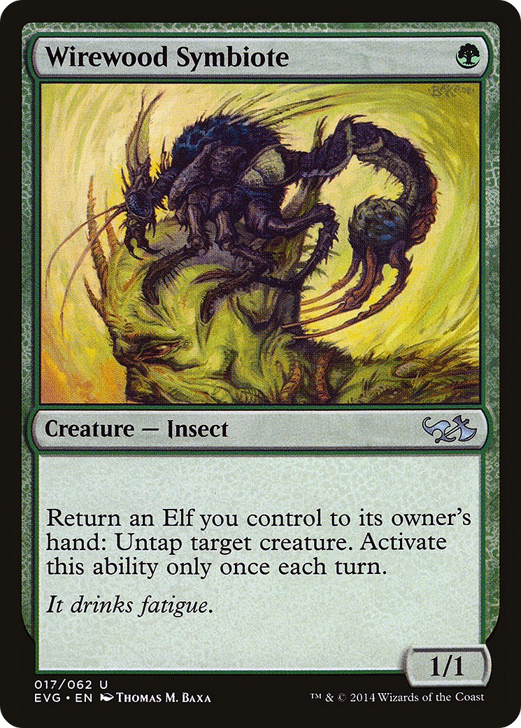 2014 Magic: The Gathering Duel Decks Anthology: Elves vs. Goblins Wirewood Symbiote #17 trading card
