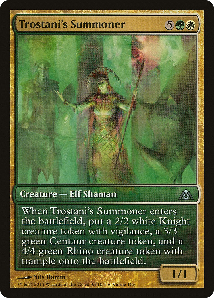 2013 Magic: The Gathering Dragon's Maze Promos Trostani's Summoner #110 trading card