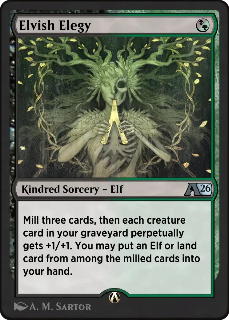 2026 Magic: The Gathering Alchemy: Lorwyn Eclipsed Elvish Elegy #19 trading card