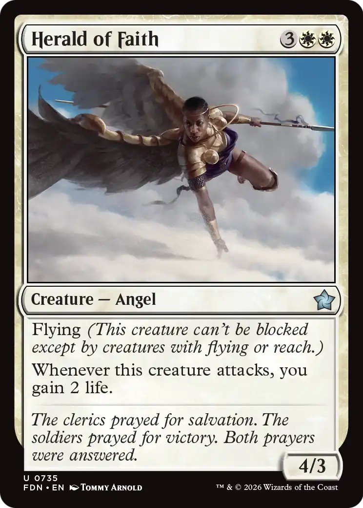 2026 Magic: The Gathering Foundations Herald of Faith #735 trading card