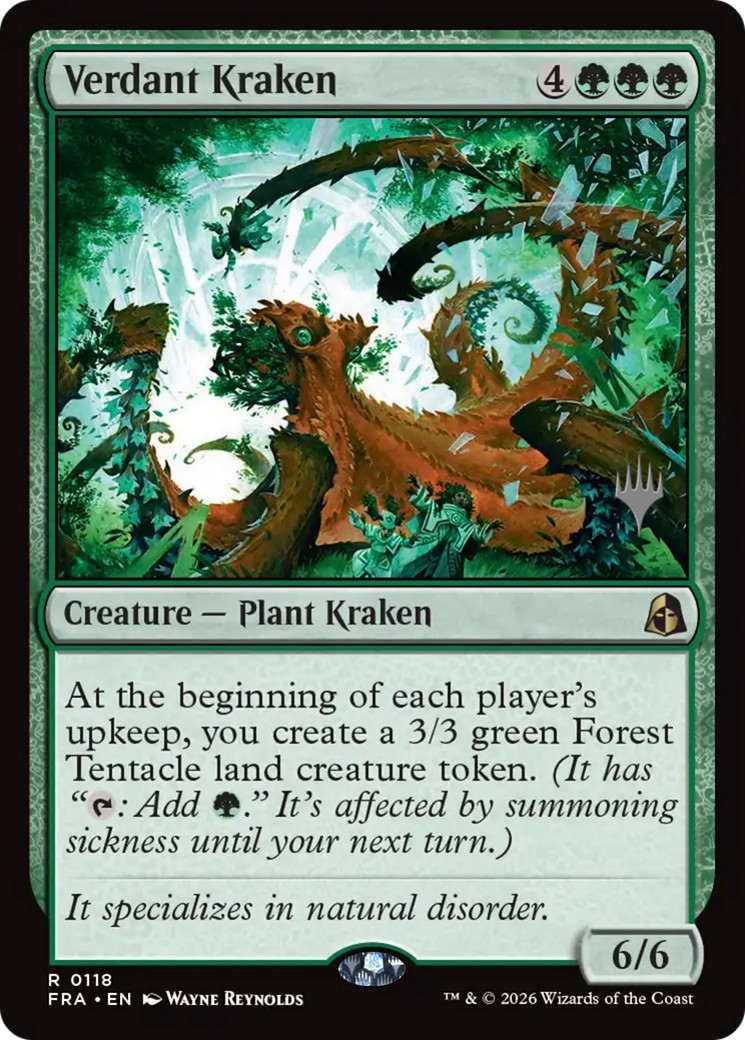 2026 Magic: The Gathering Reality Fracture Promos Verdant Kraken #118p trading card