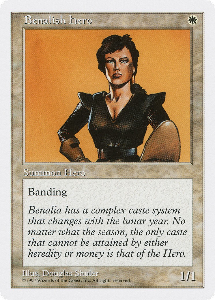 1997 Magic: The Gathering Fifth Edition Benalish Hero #10 trading card