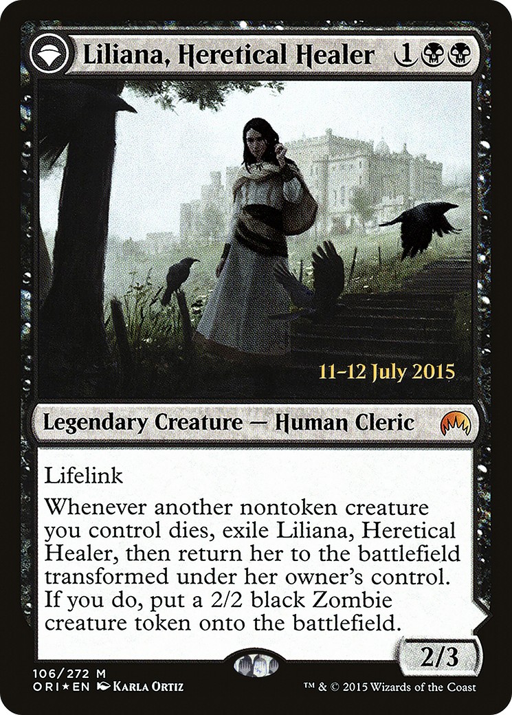 2015 Magic: The Gathering Magic Origins Promos Liliana, Heretical Healer // Liliana, Defiant Necromancer #106s trading card