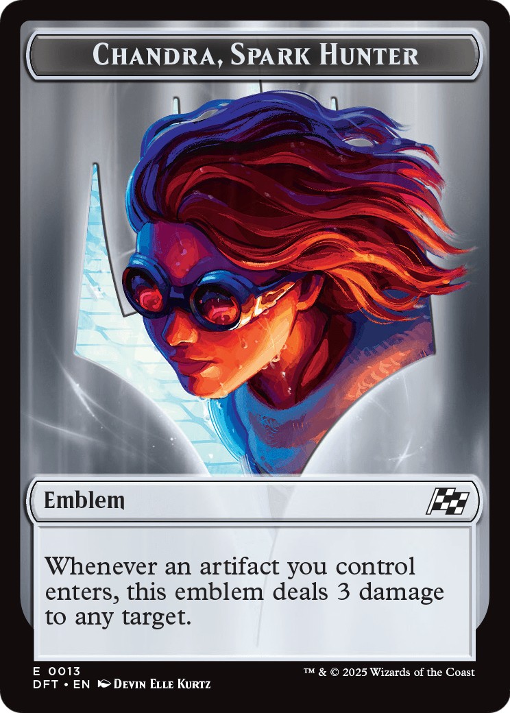 2025 Magic: The Gathering Aetherdrift Tokens Chandra, Spark Hunter Emblem #13 trading card