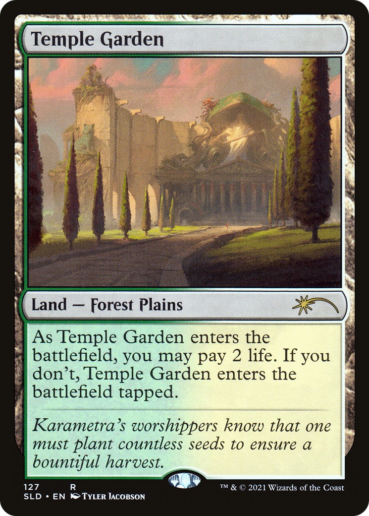 2021 Magic: The Gathering Secret Lair Drop Temple Garden #127 trading card
