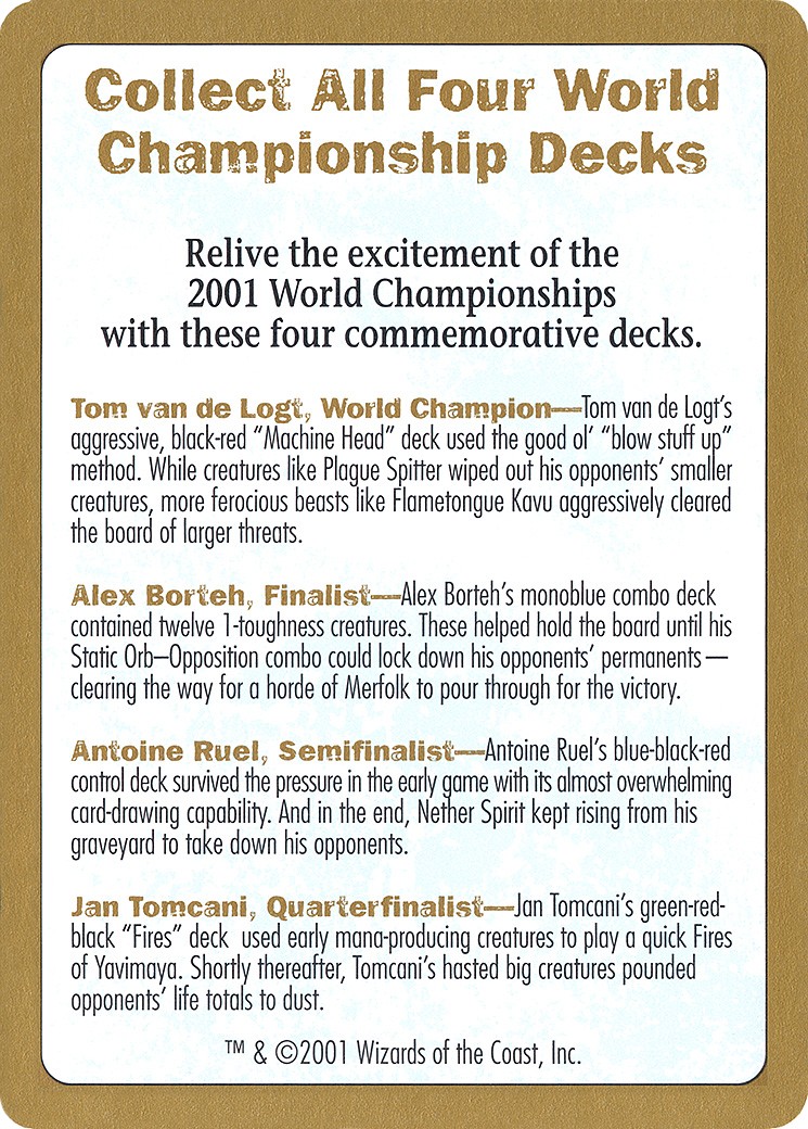 2001 World Championships Ad - Image 1