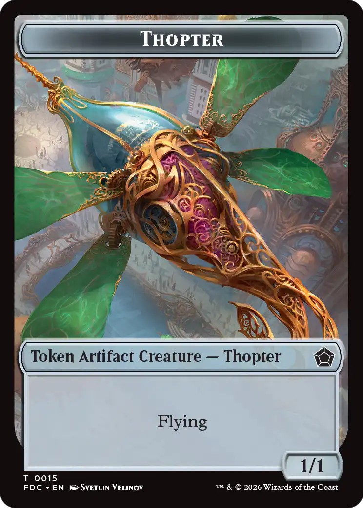 2026 Magic: The Gathering Foundations Commander Tokens Thopter #15 trading card