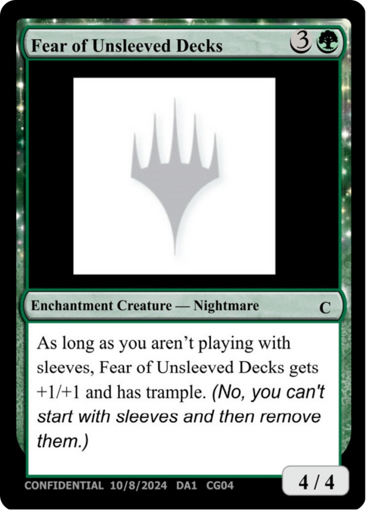 2024 Magic: The Gathering Unknown Event Fear of Unsleeved Decks #CG04 trading card