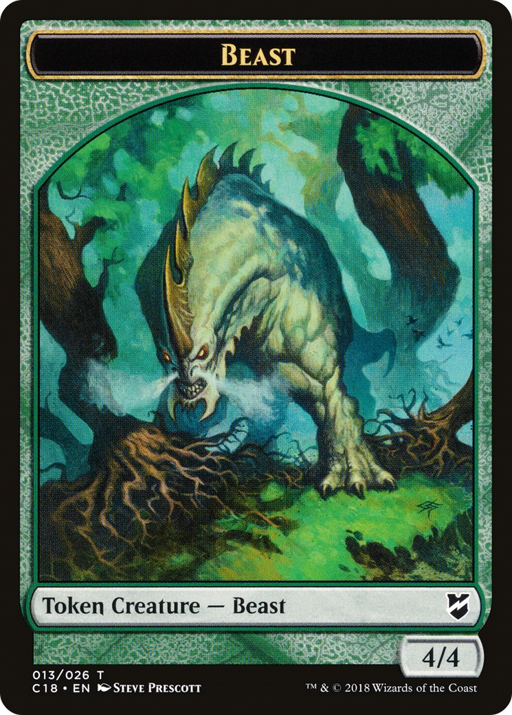 2018 Magic: The Gathering Commander 2018 Tokens Beast #13 trading card