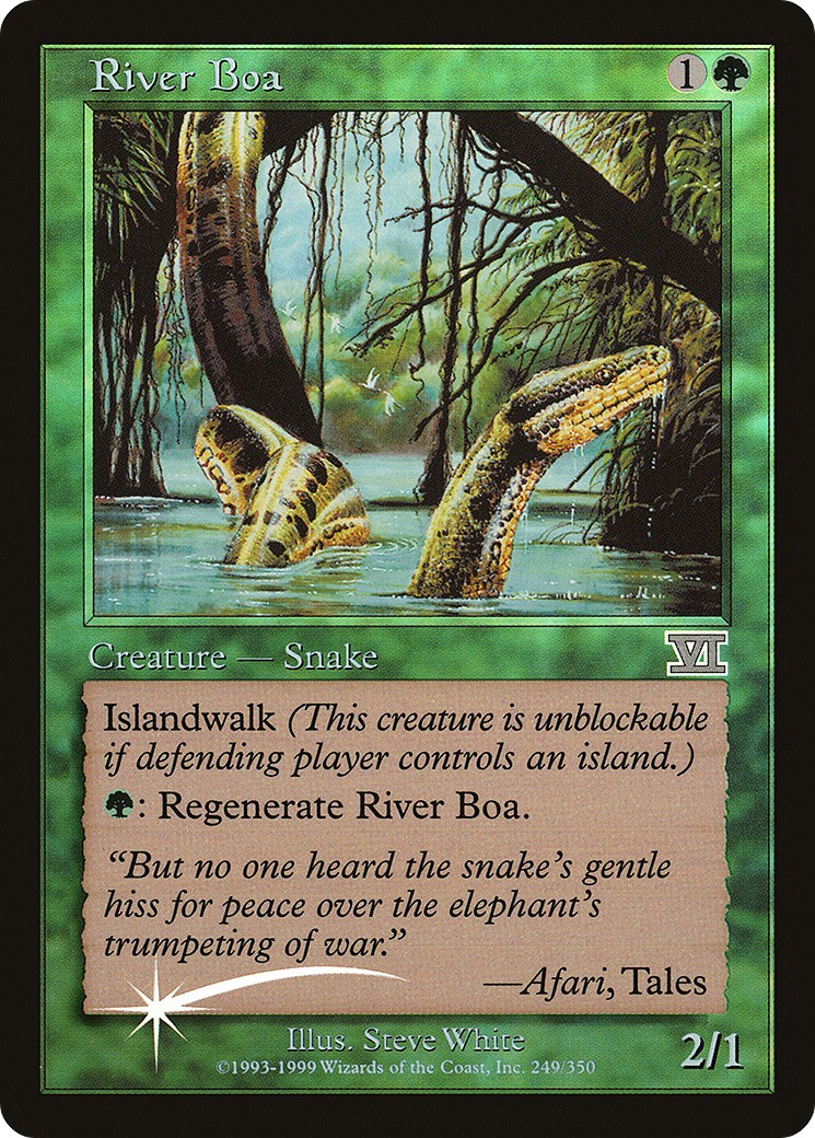 2000 Magic: The Gathering Friday Night Magic River Boa #1 trading card