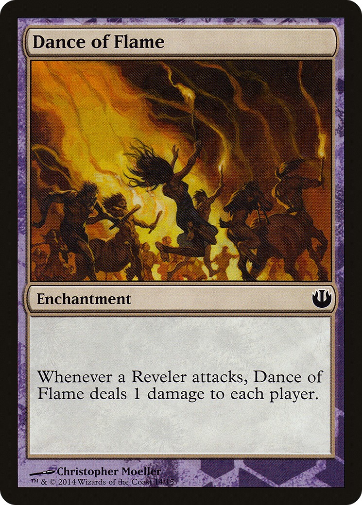 2014 Magic: The Gathering Defeat a God Dance of Flame #14 trading card