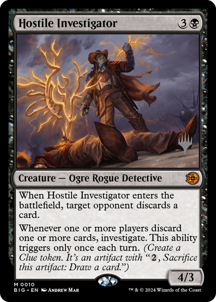 2026 Magic: The Gathering The Big Score Promos Hostile Investigator #10p trading card