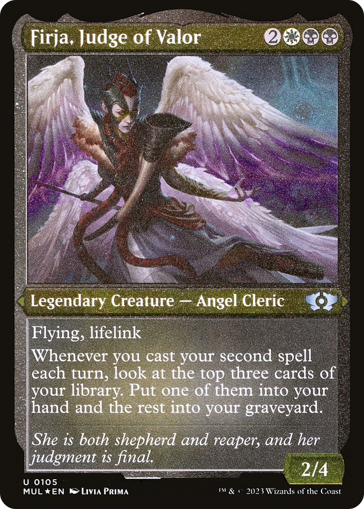 2023 Magic: The Gathering Multiverse Legends Firja, Judge of Valor #105 trading card