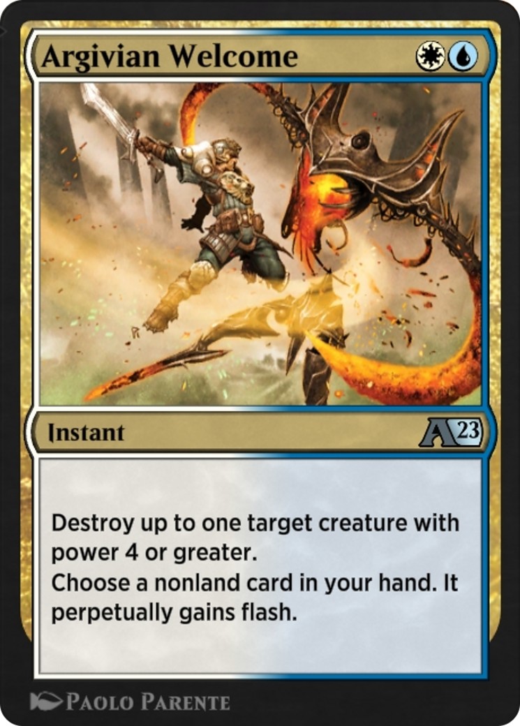 2022 Magic: The Gathering Alchemy: The Brothers' War Argivian Welcome #16 trading card