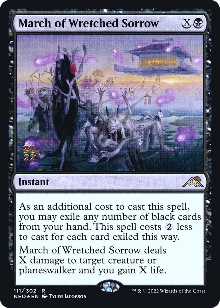 2022 Magic: The Gathering Kamigawa: Neon Dynasty Promos March of Wretched Sorrow #111s trading card