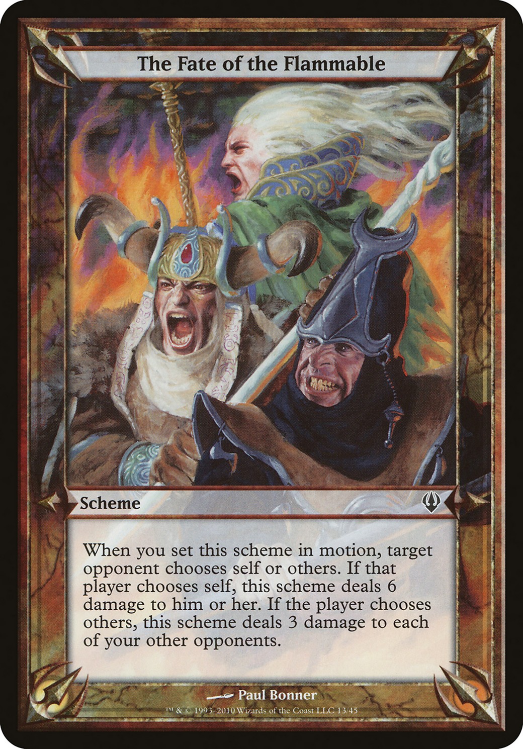 2010 Magic: The Gathering Archenemy Schemes The Fate of the Flammable #13★ trading card