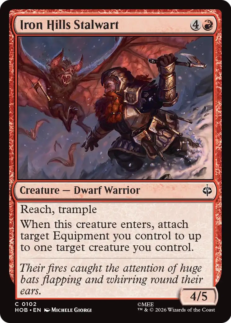 2026 Magic: The Gathering The Hobbit Iron Hills Stalwart #102 trading card