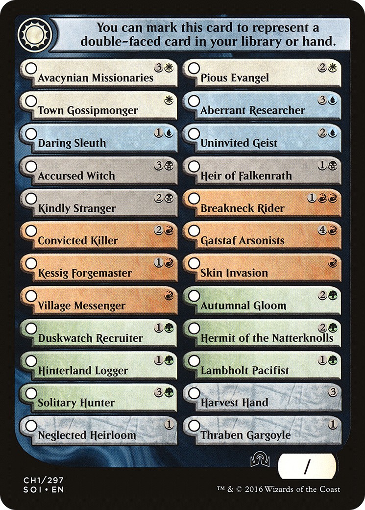 Shadows Over Innistrad Checklist 1 - Image 1