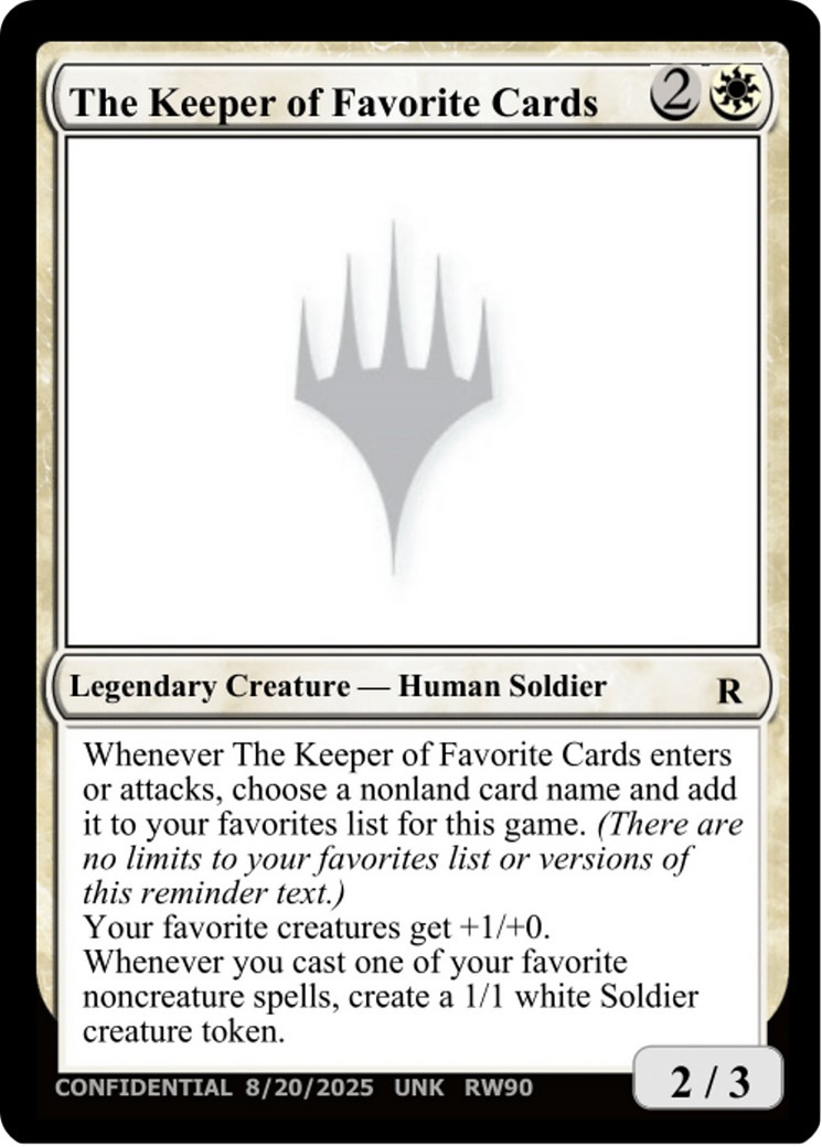 The Keeper of Favorite Cards - Image 1