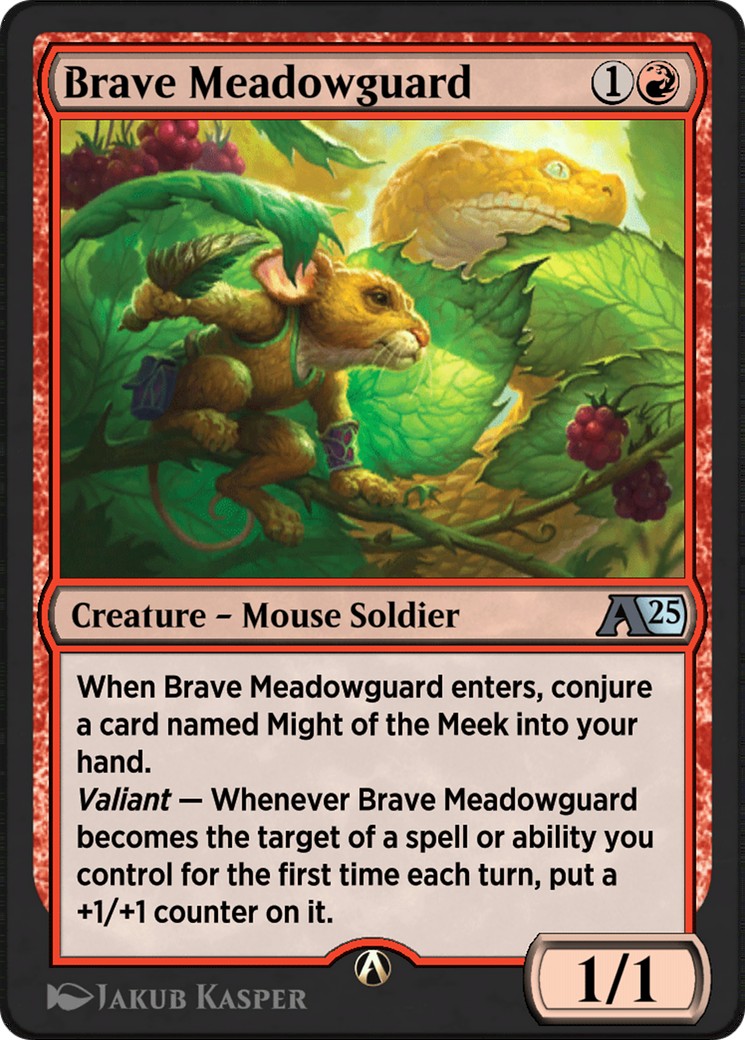 2024 Magic: The Gathering Alchemy: Bloomburrow Brave Meadowguard #13 trading card