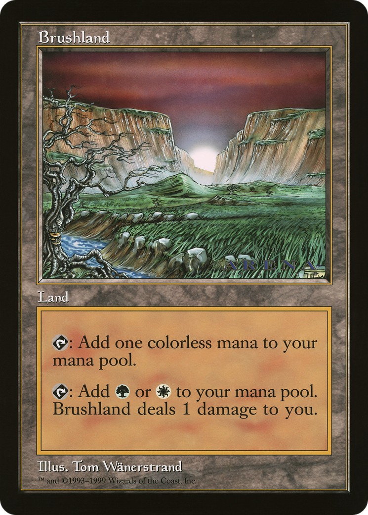 1999 Magic: The Gathering Oversized League Prizes Brushland #62 trading card
