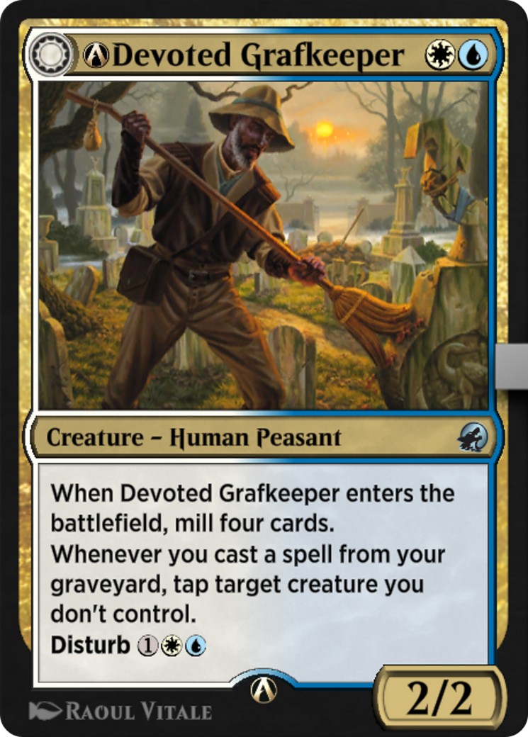 2023 Magic: The Gathering Innistrad: Midnight Hunt A-Devoted Grafkeeper // A-Departed Soulkeeper #A-218 trading card