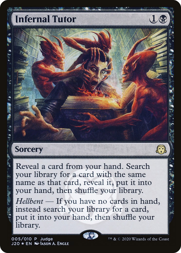 2020 Magic: The Gathering Judge Gift Cards Infernal Tutor #5 trading card