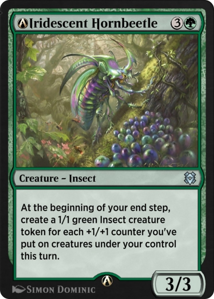 2022 Magic: The Gathering Zendikar Rising A-Iridescent Hornbeetle #A-187 trading card