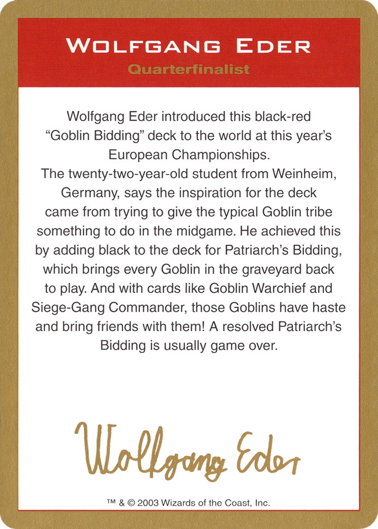 Wolfgang Eder Bio - Image 1