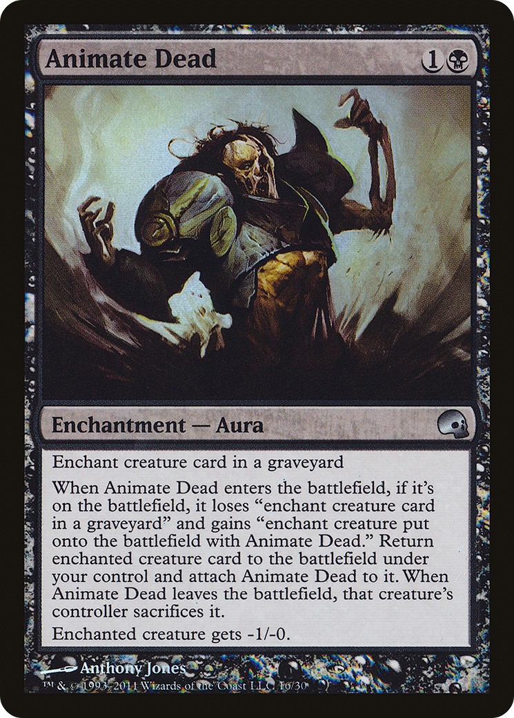 2011 Magic: The Gathering Premium Deck Series: Graveborn Animate Dead #16 trading card