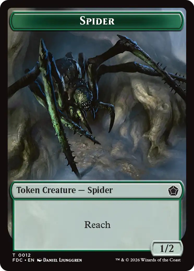 2026 Magic: The Gathering Foundations Commander Tokens Spider #12 trading card