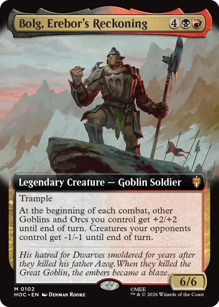 2026 Magic: The Gathering The Hobbit Eternal Bolg, Erebor's Reckoning #102 trading card