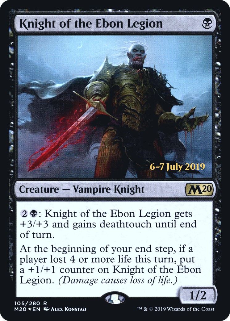 2019 Magic: The Gathering Core Set 2020 Promos Knight of the Ebon Legion #105s trading card