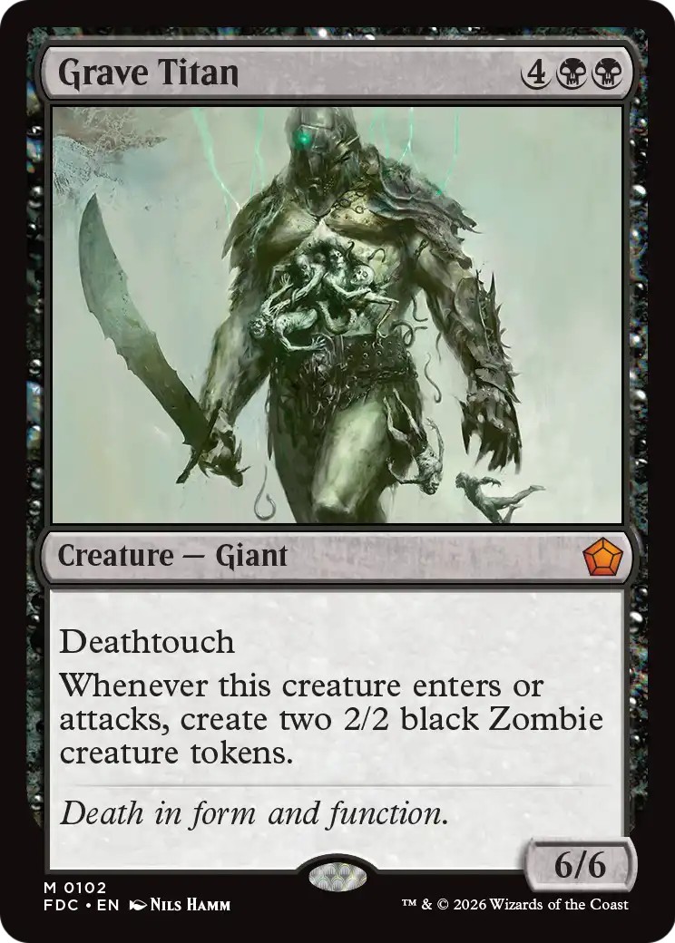 2026 Magic: The Gathering Foundations Grave Titan #102 trading card