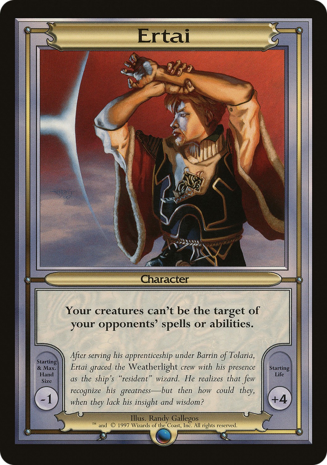 1997 Magic: The Gathering Vanguard Series Ertai #101 trading card