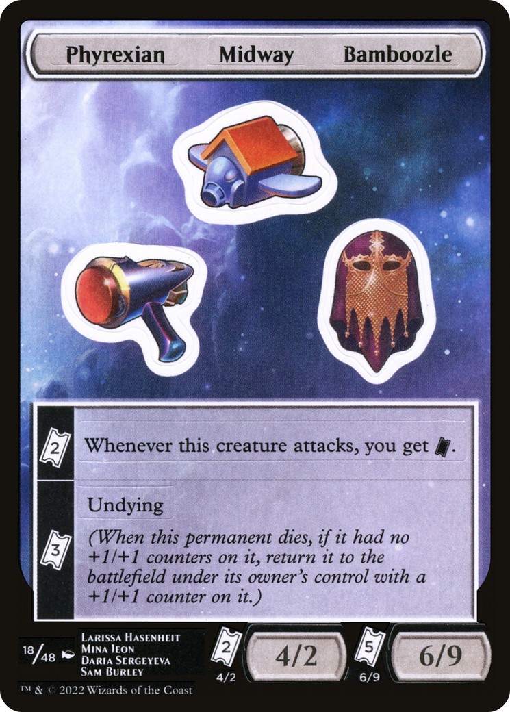 2022 Magic: The Gathering Unfinity Sticker Sheets Phyrexian Midway Bamboozle #18 trading card