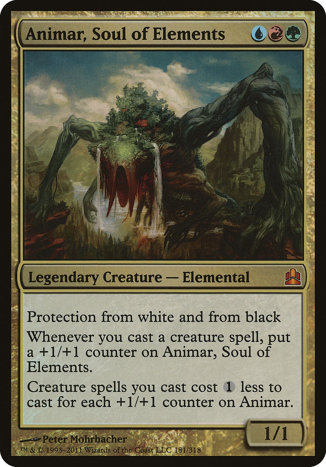 2011 Magic: The Gathering Commander 2011 Oversized Animar, Soul of Elements #181 trading card