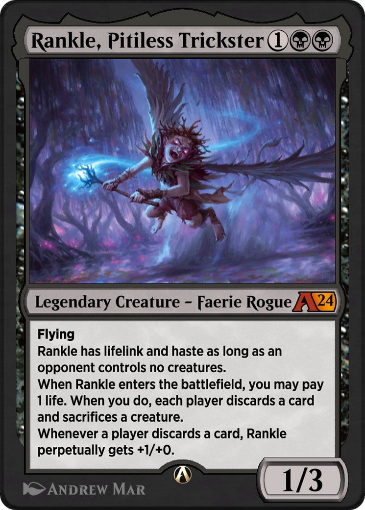2024 Magic: The Gathering Alchemy: Outlaws of Thunder Junction Rankle, Pitiless Trickster #11 trading card