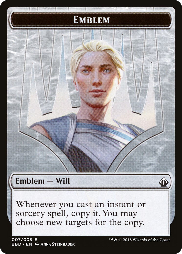 2018 Magic: The Gathering Battlebond Tokens Will Kenrith Emblem #7 trading card