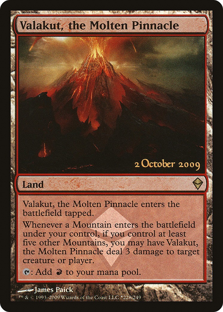 2009 Magic: The Gathering Zendikar Promos Valakut, the Molten Pinnacle #228★ trading card