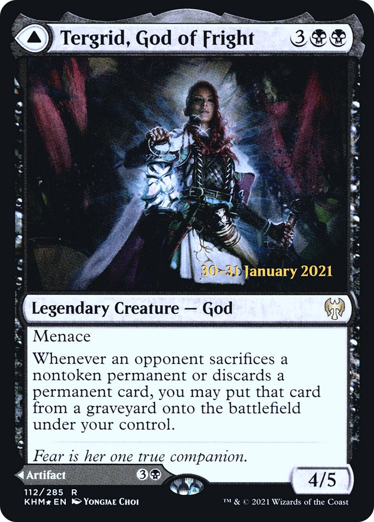 2021 Magic: The Gathering Kaldheim Promos Tergrid, God of Fright // Tergrid's Lantern #112s trading card