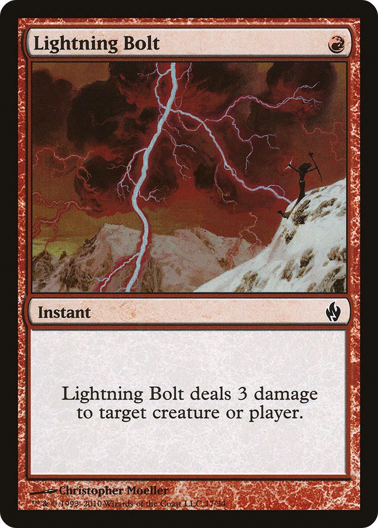 2010 Magic: The Gathering Premium Deck Series: Fire and Lightning Lightning Bolt #17 trading card